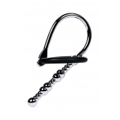 Серебристый уретральный плаг-бусины TOYFA Metal с мягким фиксириющим кольцом - ToyFa - купить с доставкой в Липецке