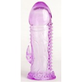 Фиолетовая гелевая насадка с шипами - 13 см. - Toyfa Basic - в Липецке купить с доставкой