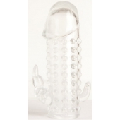 Гелевая прозрачная насадка с 2 отростками - 13 см. - Toyfa Basic - в Липецке купить с доставкой