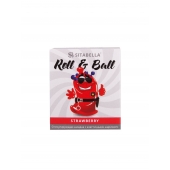 Стимулирующий презерватив-насадка Roll   Ball Strawberry - Sitabella - купить с доставкой в Липецке