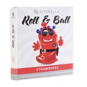 Стимулирующий презерватив-насадка Roll   Ball Strawberry - Sitabella - купить с доставкой в Липецке