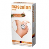 Розовые презервативы Masculan Ultra Long Pleasure с колечками, пупырышками и продлевающим эффектом - 10 шт. - Masculan - купить с доставкой в Липецке