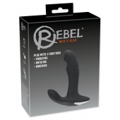 Черный вибромассажер простаты с функцией римминга Plug with Perineum Stimulator - 16,6 см. - Orion - в Липецке купить с доставкой