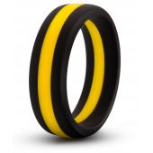 Черно-желтое силиконовое эрекционное кольцо Silicone Go Pro Cock Ring - Blush Novelties - в Липецке купить с доставкой