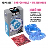 Голубое эрекционное виброкольцо Luxe VIBRO  Дьявол в доспехах  + презерватив - Luxe - в Липецке купить с доставкой