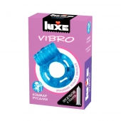 Голубое эрекционное виброкольцо Luxe VIBRO  Кошмар русалки  + презерватив - Luxe - в Липецке купить с доставкой