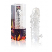 Закрытая прозрачная рельефная насадка Crystal sleeve - 13 см. - Erowoman-Eroman - в Липецке купить с доставкой