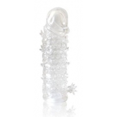 Закрытая прозрачная рельефная насадка Crystal sleeve - 13 см. - Erowoman-Eroman - в Липецке купить с доставкой
