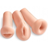 Комплект из 3 мастурбаторов All 3 Holes: вагина, анус, ротик - Pipedream - в Липецке купить с доставкой