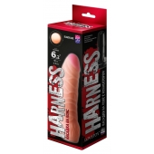 Телесная изогнутая насадка на Harness с коннектором BLACK LINE - 17 см. - LOVETOY (А-Полимер) - купить с доставкой в Липецке