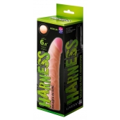 Телесная изогнутая насадка на Harness с коннектором GREEN LINE - 18 см. - LOVETOY (А-Полимер) - купить с доставкой в Липецке