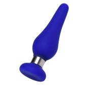 Синяя силиконовая анальная втулка с ограничителем - 10 см. - ToyFa в Липецке Синяя силиконовая анальная втулка с ограничителем - 10 см. - ToyFa