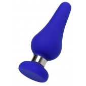 Синяя силиконовая анальная втулка с ограничителем - 13 см. - ToyFa в Липецке Синяя силиконовая анальная втулка с ограничителем - 13 см. - ToyFa