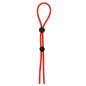Красное лассо на пенис с двумя бусинами STRETCHY LASSO CAGE - Dream Toys - в Липецке купить с доставкой