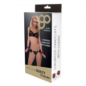 Красно-чёрные наручники на металлической цепочке - Blush Novelties - купить с доставкой в Липецке