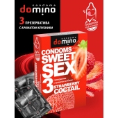 Презервативы для орального секса DOMINO Sweet Sex с ароматом клубничного коктейля  - 3 шт. - Domino - купить с доставкой в Липецке