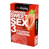 Презервативы для орального секса DOMINO Sweet Sex с ароматом клубничного коктейля  - 3 шт. - Domino - купить с доставкой в Липецке