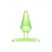 Зеленая анальная втулка с ограничителем - 6,5 см. - Toyfa Basic в Липецке Зеленая анальная втулка с ограничителем - 6,5 см. - Toyfa Basic