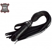 Черная плеть  Ковбой  с ручкой-фаллосом - 55 см. - Sitabella - купить с доставкой в Липецке