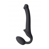 Черный безремневой страпон Silicone Bendable Strap-On S - Strap-on-me - купить с доставкой в Липецке