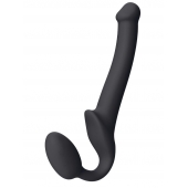 Черный безремневой страпон Silicone Bendable Strap-On S - Strap-on-me - купить с доставкой в Липецке