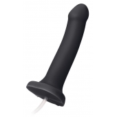 Черный фаллос с имитацией эякуляции Silicon Cum Dildo L - 19,6 см. - Strap-on-me - купить с доставкой в Липецке