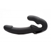 Черный безремневой страпон Urge Silicone Strap On с пультом ДУ - 24 см. - XR Brands - купить с доставкой в Липецке