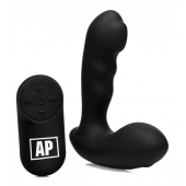 Черный стимулятор простаты Alpha-Pro 7X P-Milker Silicone Prostate Stimulator with Milking Bead - XR Brands - в Липецке купить с доставкой