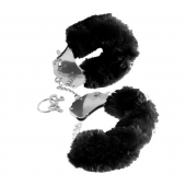 Металлические наручники Furry Love Cuffs с черным мехом - Pipedream - купить с доставкой в Липецке