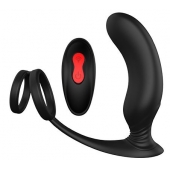 Черный массажер простаты REMOTE P-PLEASER - Dream Toys - в Липецке купить с доставкой
