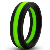 Черно-зеленое эрекционное кольцо Silicone Go Pro Cock Ring - Blush Novelties - в Липецке купить с доставкой
