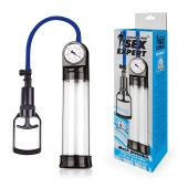 Прозрачная вакуумная помпа Sex Expert с манометром - Sex Expert - в Липецке купить с доставкой