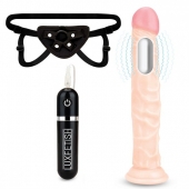 Регулируемые трусики с вибрирующей насадкой - 21 см. - Lux Fetish - купить с доставкой в Липецке