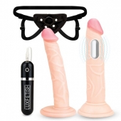 Регулируемые трусики с 2 насадками - 16 и 15 см. - Lux Fetish - купить с доставкой в Липецке