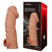 Телесная насадка на фаллос с отверстием для мошонки EXTREME SLEEVE - 17,6 см. - KOKOS - в Липецке купить с доставкой