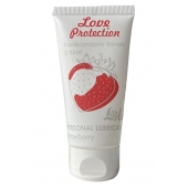 Лубрикант на водной основе с ароматом малины Love Protection Strawberry - 50 мл. - Lola Games - купить с доставкой в Липецке
