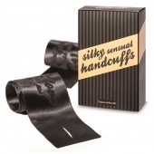 Черные ленты для связывания SILKY SENSUAL HANDCUFFS - Bijoux Indiscrets - купить с доставкой в Липецке