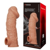 Телесная насадка на фаллос с фиксацией мошонки EXTREME SLEEVE - 15,6 см. - KOKOS - в Липецке купить с доставкой