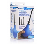 Анальный душ с 3 насадками Premium One-way Valve Anal Douche Set - XR Brands - купить с доставкой в Липецке