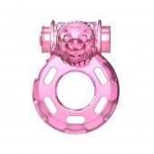 Розовое эрекционное кольцо с вибрацией Pink Bear - Baile - в Липецке купить с доставкой