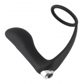 Черное эрекционное кольцо с анальной вибропробкой Vibrating Ring   Plug - Orion - в Липецке купить с доставкой