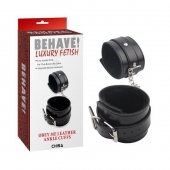 Черные оковы на ноги Obey Me Leather Ankle Cuffs - Chisa - купить с доставкой в Липецке