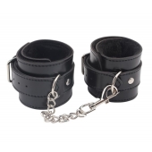 Черные оковы на ноги Obey Me Leather Ankle Cuffs - Chisa - купить с доставкой в Липецке