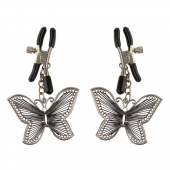 Зажимы на соски с бабочками Butterfly Nipple Clamps - Pipedream - купить с доставкой в Липецке