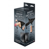 Черный пояс для женщин BEST SELECT с 3 насадками - LOVETOY (А-Полимер) - купить с доставкой в Липецке