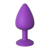 Фиолетовая анальная пробка со стразом Her Little Gem Large Plug - 9,5 см. - Pipedream - купить с доставкой в Липецке