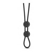 Черное двойное эрекционное лассо Silicone Double Loop Cock Ring - Blush Novelties - в Липецке купить с доставкой