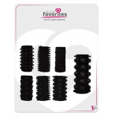 Набор из 7 черных насадок PENIS SLEEVES SET - Dream Toys - в Липецке купить с доставкой