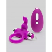 Лиловое виброкольцо с пультом ДУ Remote Control Cock Ring - Happy Rabbit - в Липецке купить с доставкой