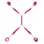 Ярко-розовый набор фиксаций на кровати Classic Bed Spreader - Lux Fetish - купить с доставкой в Липецке